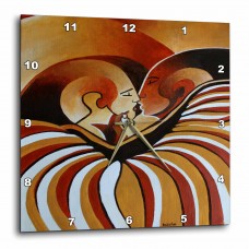 3dRose Touched By Africa African themed art of a man and woman kissing and in love, Wall Clock, 13 by 13-inch   555475027